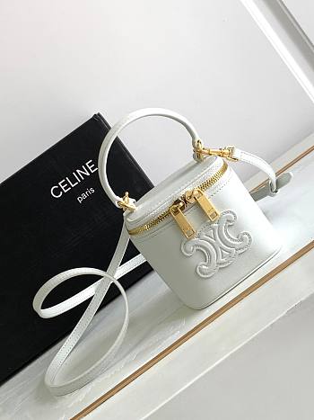 Celine Cosmetic Case White Bag Size 9.5 x 8 x 9 cm