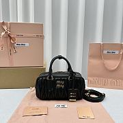MiuMiu Sheepskin Pleated Bag Black Size 23 x 8 x 12 cm - 1