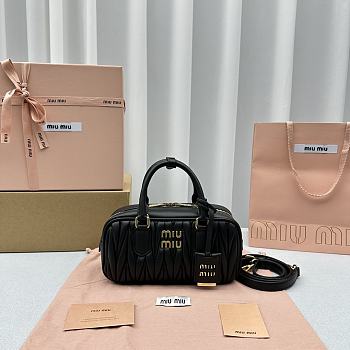 MiuMiu Sheepskin Pleated Bag Black Size 23 x 8 x 12 cm