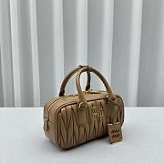 MiuMiu Sheepskin Pleated Bag Brown Size 23 x 8 x 12 cm - 6