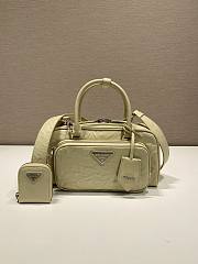Prada Beige Antique Nappa Leather Multi-Pocket Top-Handle Bag Size 24 x 12.5 x 7 cm - 1