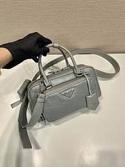 Prada Grey Antique Nappa Leather Multi-Pocket Top-Handle Bag Size 24 x 12.5 x 7 cm - 5