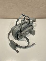 Prada Grey Antique Nappa Leather Multi-Pocket Top-Handle Bag Size 24 x 12.5 x 7 cm - 3
