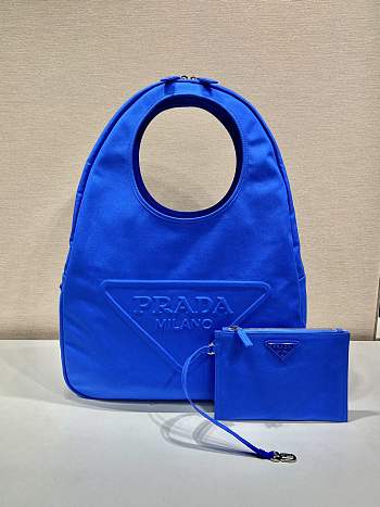 Prada Canvas Tote Bag Blue Size 48 x 65 x 12 cm
