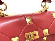 Valentino Garavani Roman Stud Chain Bag Small Red Size 24 x 16 x 10 cm - 3