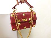 Valentino Garavani Roman Stud Chain Bag Small Red Size 24 x 16 x 10 cm - 2
