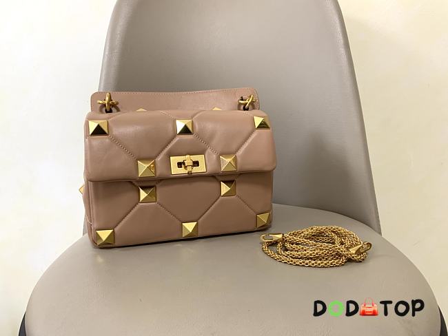 Valentino Garavani Roman Stud Chain Bag Small Brown Size 24 x 16 x 10 cm - 1