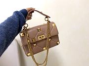 Valentino Garavani Roman Stud Chain Bag Small Brown Size 24 x 16 x 10 cm - 3