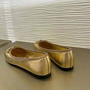 Prada Nappa Leather Ballerinas Gold Shoes - 6