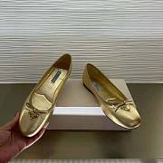 Prada Nappa Leather Ballerinas Gold Shoes - 4