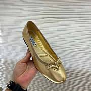 Prada Nappa Leather Ballerinas Gold Shoes - 3