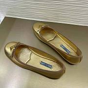 Prada Nappa Leather Ballerinas Gold Shoes - 2