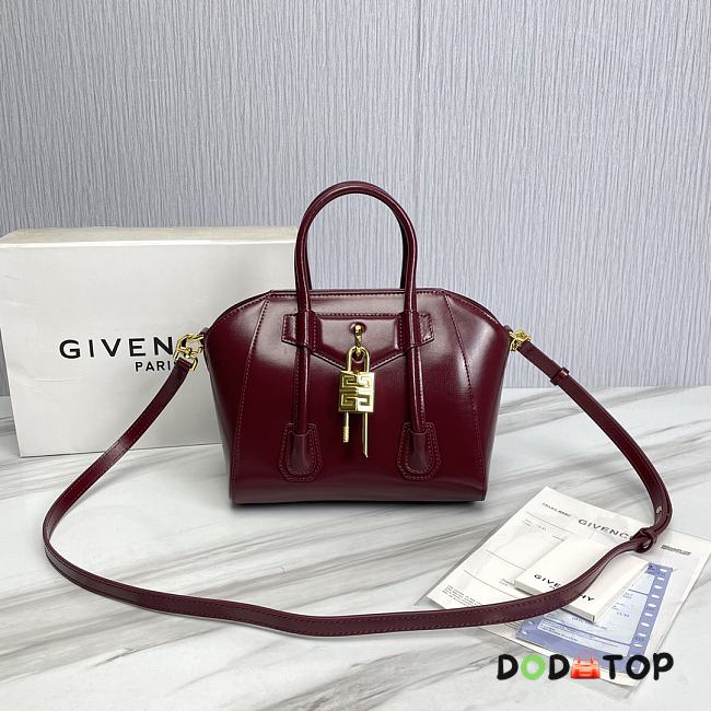 Givenchy Antigona Lock Red Wine Bag Size 23 x 27 x 13 cm - 1