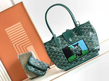 Goyard Fadou Anjou Mini Bag Green Size 20 x 20 x 10 cm