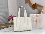 Chloe Woody Tote Bag White Medium Size 37 x 26 x 12 cm - 1