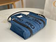 Chloe Woody Tote Bag Blue Small Size 26.5 x 20 x 8 cm - 5
