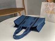 Chloe Woody Tote Bag Blue Large Size 45 x 33 x 13 cm - 6