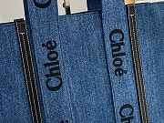 Chloe Woody Tote Bag Blue Large Size 45 x 33 x 13 cm - 2