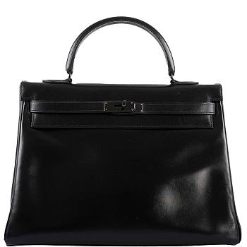 Hermes Black Box Leather Kelly 35 cm