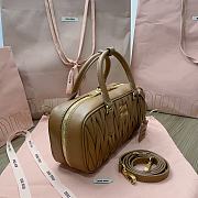 MiuMiu Sheepskin Pleated Bag Brown Size 27 x 12 x 9 cm - 3