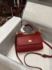 Dolce & Gabbana Red Leather Miss Sicily Top Handle Bag Size 18 x 11 x 6 cm - 1