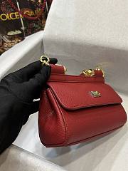 Dolce & Gabbana Red Leather Miss Sicily Top Handle Bag Size 18 x 11 x 6 cm - 6