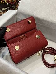 Dolce & Gabbana Red Leather Miss Sicily Top Handle Bag Size 18 x 11 x 6 cm - 3