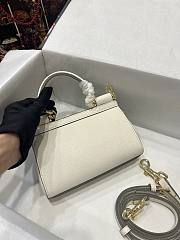 Dolce & Gabbana White Leather Miss Sicily Top Handle Bag Size 18 x 11 x 6 cm - 3