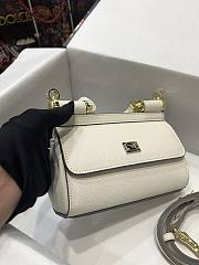 Dolce & Gabbana White Leather Miss Sicily Top Handle Bag Size 18 x 11 x 6 cm - 2