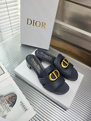 Dior Women 30 Montaigne Heeled Slide Black Calfskin - 1