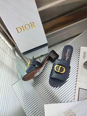 Dior Women 30 Montaigne Heeled Slide Black Calfskin - 5