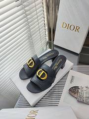 Dior Women 30 Montaigne Heeled Slide Black Calfskin - 2
