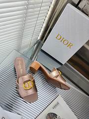 Dior Women 30 Montaigne Heeled Slide Pink Calfskin - 2