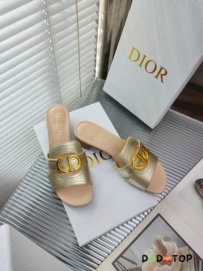 Dior Women 30 Montaigne Slide Gold Calfskin - 1