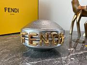Fendi Nano Fendigraphy Silver Leather Charm Size 16.5 x 14 x 5 cm - 3