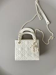 Lady Dior Mini  Bag Latte Cannage White Size 17 × 15 × 7 cm - 5