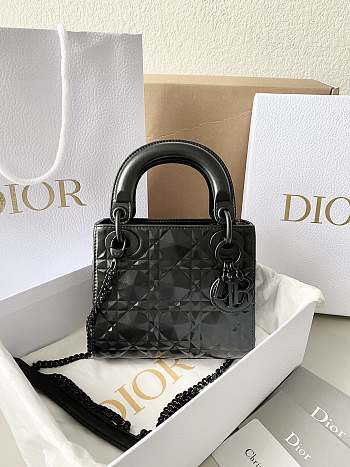 Lady Dior Mini Bag Latte Cannage Black Size 17 × 15 × 7 cm