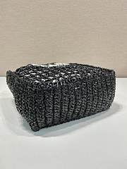 Prada Small Raffia-Woven Tote Bag Black Size 26 x 22 x 11 cm - 4