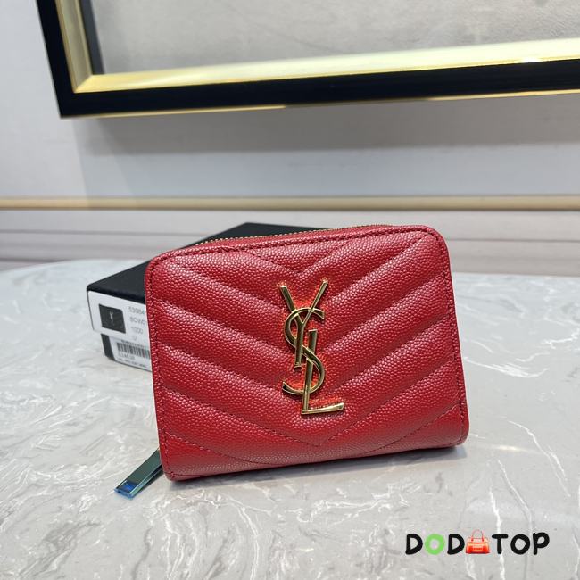 YSL Saint Laurent Red Wallet Size 12 x 10 x 3 cm - 1