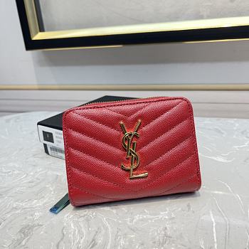 YSL Saint Laurent Red Wallet Size 12 x 10 x 3 cm
