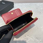 YSL Saint Laurent Red Wallet Size 12 x 10 x 3 cm - 5