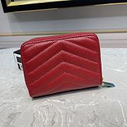 YSL Saint Laurent Red Wallet Size 12 x 10 x 3 cm - 3