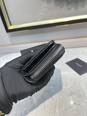 YSL Saint Laurent Black Silver Hardware Wallet Size 12 x 10 x 3 cm - 6