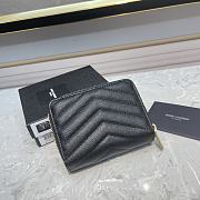 YSL Saint Laurent Black Gold Hardware Wallet Size 12 x 10 x 3 cm - 3