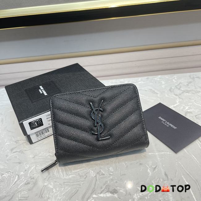 YSL Saint Laurent Black Hardware Wallet Size 12 x 10 x 3 cm - 1