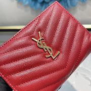 YSL Two-Piece Zip Wallet Red/Gold Size 13 x 9 x 1.5 cm - 3