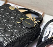 Lady Dior Bag Black Cannage Lambskin Medium Size 24 x 20 x 11 cm  - 5