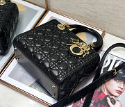 Lady Dior Bag Black Cannage Lambskin Medium Size 24 x 20 x 11 cm  - 2