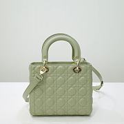 Lady Dior Bag Green Cannage Lambskin Medium Size 24 x 20 x 11 cm - 6