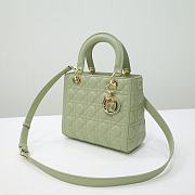 Lady Dior Bag Green Cannage Lambskin Medium Size 24 x 20 x 11 cm - 4